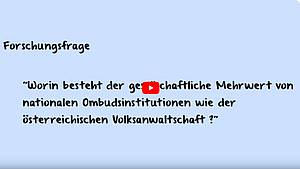 Text der Forschungsfrage auf blauem Hintergrund