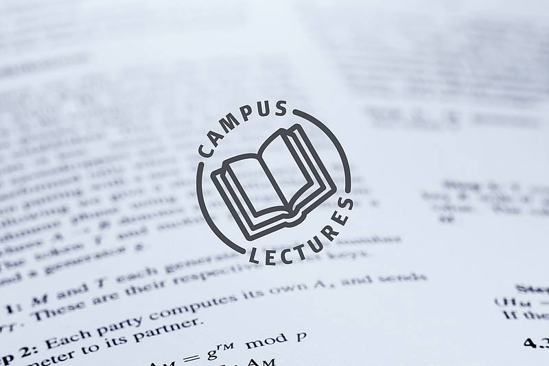 Campus Lectures Logo mit aufgeschlagenem Buch