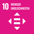 Schriftzug SDG 10 weniger Ungleichheiten