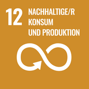 Schriftzug SDG 12 Nachhaltiger Konsum und Produktion 