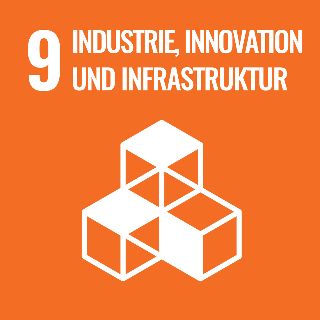 Schriftzug SDG 9 Industrie, Innovation und Infrastruktur 