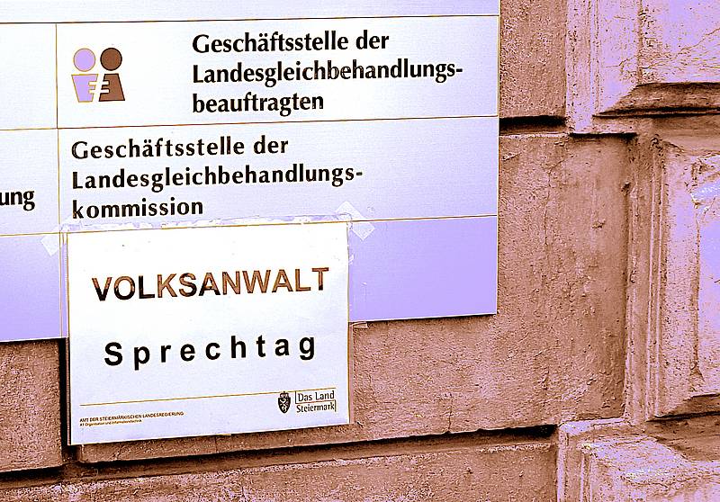 Volksanwaltschaft Schild Geschäftsstelle der Landesgleichbehandlungsbeauftragten