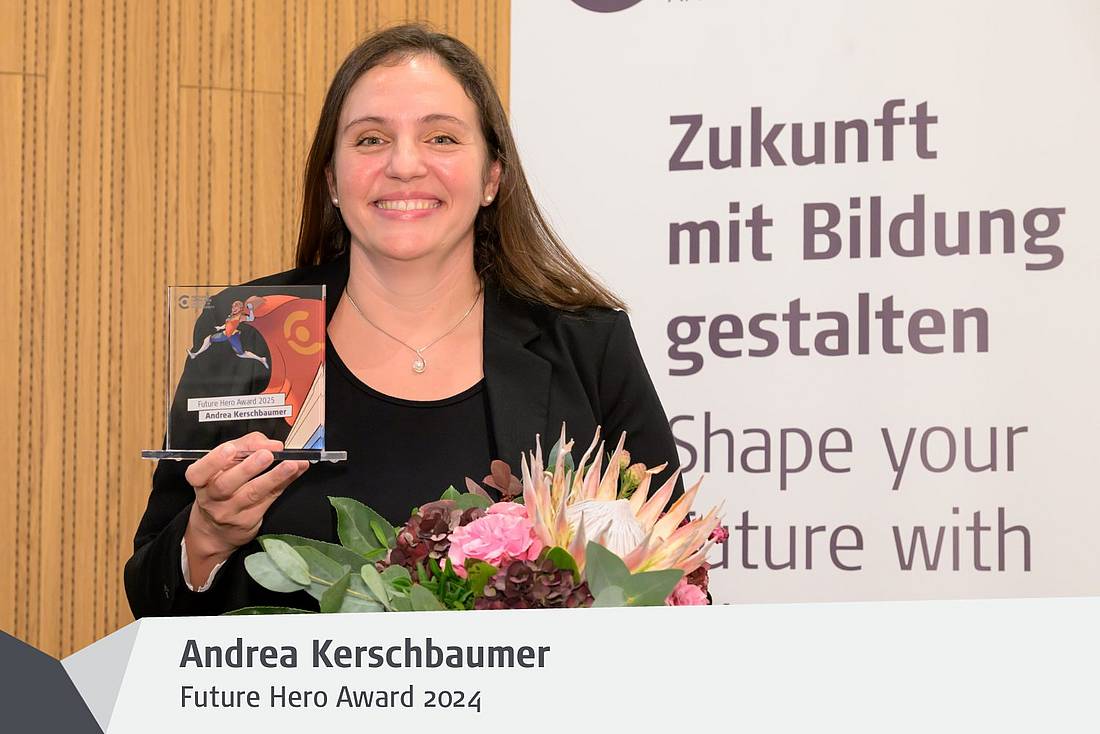 Portrait von Andrea Kerschbaumer bei der Preisverleihung