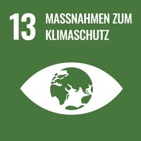 Schriftzug SDG 13 Maßnahmen zum Klimaschutz 