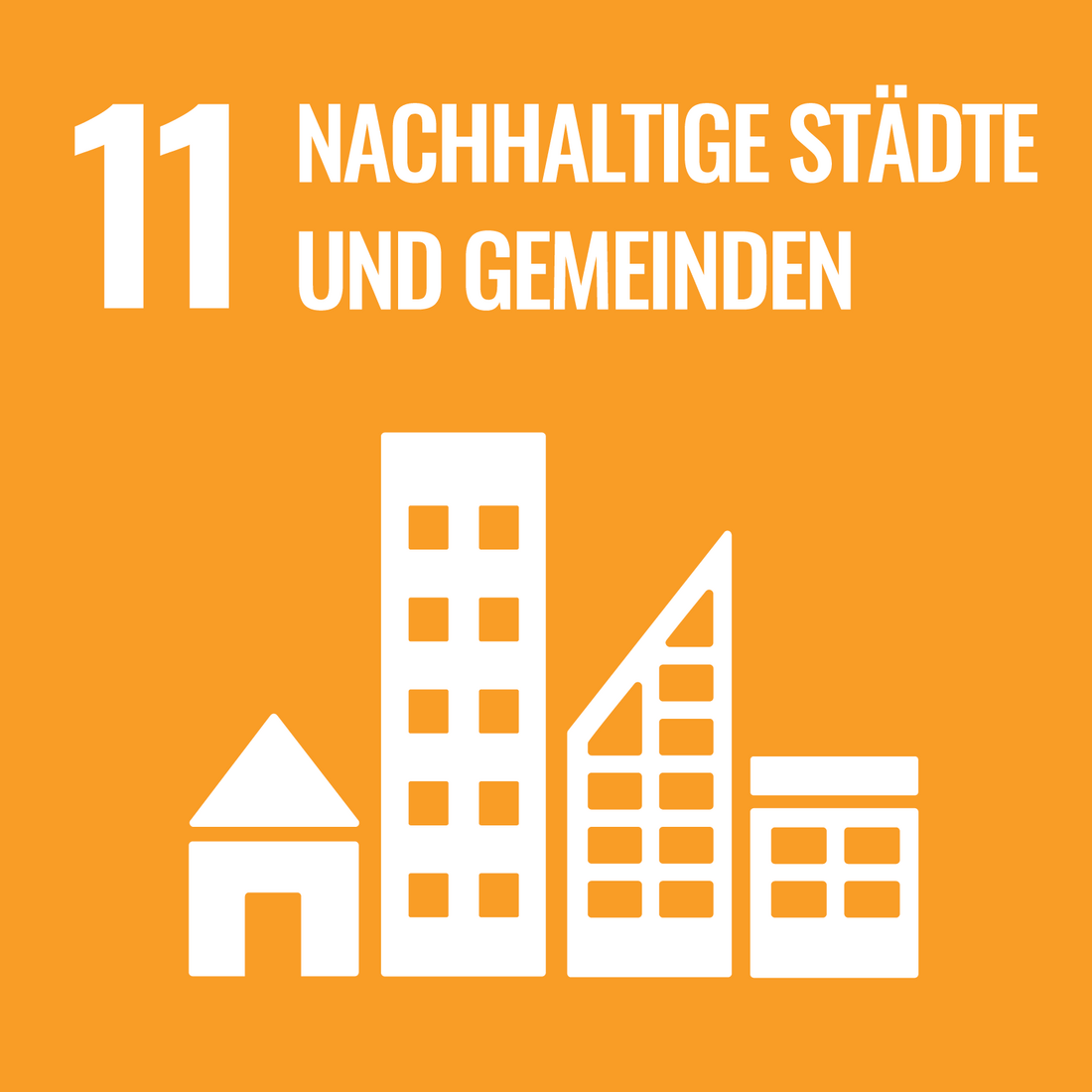 Schriftzug SDG 11 nachhaltige Städte und Gemeinden 