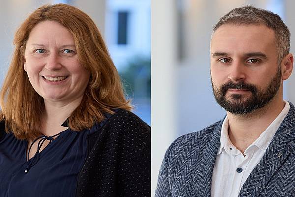 © Hochschule Campus Wien/Schedl Die neuen Studiengangsleiter*innen Alexandra Graf (links) und Manuel Pfitzner (rechts).