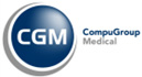 Das Logo der Compugroup Medical C G M ist abgebildet. Das Kürzel C G M ist in einem Blauen Keis dargestellt, rechts daneben steht der Firmenname.