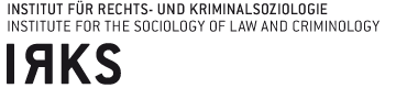 Logo des Instituts für Rechts und Kriminalsoziologie. Die Buchstaben I R K S sind in neutralen, schwarzen Buchstaben dargestellt. Die Buchstaben zur Rechten sind gespiegelt.