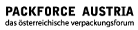 Das Logo der Packforce Austria ist zu sehen. Die Schrift und schwarz und neutral.