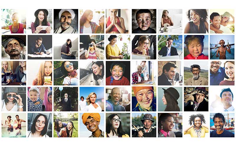 © Rawpixel/Shutterstock.com Fotocollage mit Bilder von Gesichtern von verschiedenen Personen