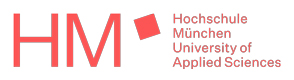 Logo mit Schrftzug H M Hochschule München University of Applied Sciences