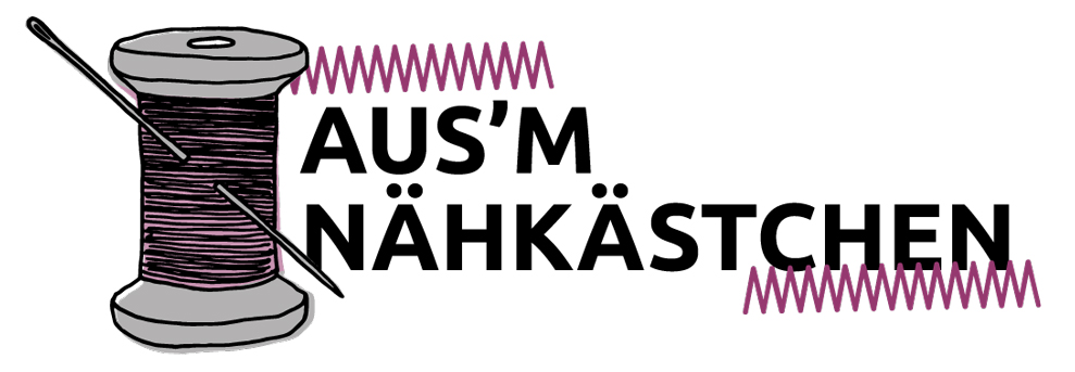 Logo Aus'm Nähkästchen - Zwirn mit Nähnadel