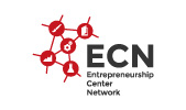 Vernetzte rote Punkte mit dem Wortlaut ECN - Entrepreneurship Center Network