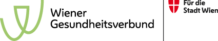 Logo mit Schriftzug Wiener Gesundheitsverbund Für die Stadt Wien