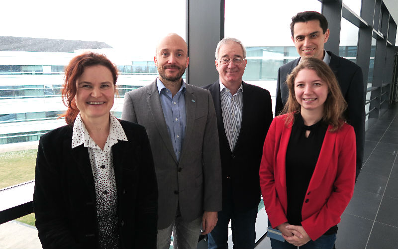 Das Team der Teilnahme am Ars Docendi Wettbewerb 2018: Sylvia Purgathofer Müller, Philipp Rosenberger, Arthur Mettinger, Igor Miladinovic, Sigrid Schefer-Wenzl