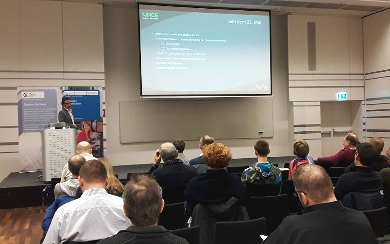 Erik Rusek von VACE bei der Campus Lecture IT-Security
