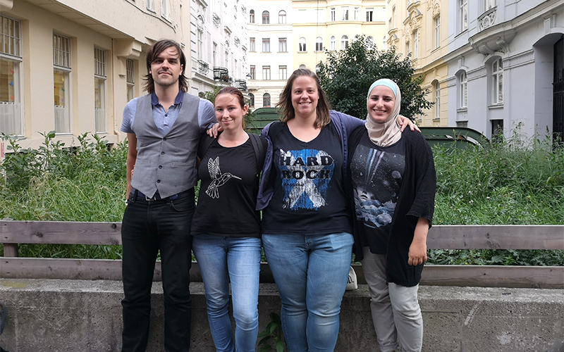 Das Team von ReCycle - v.l.n.r.: Michael Bischl, Romana Polacek, Yvonne Graf, Mariam Al-Rawi