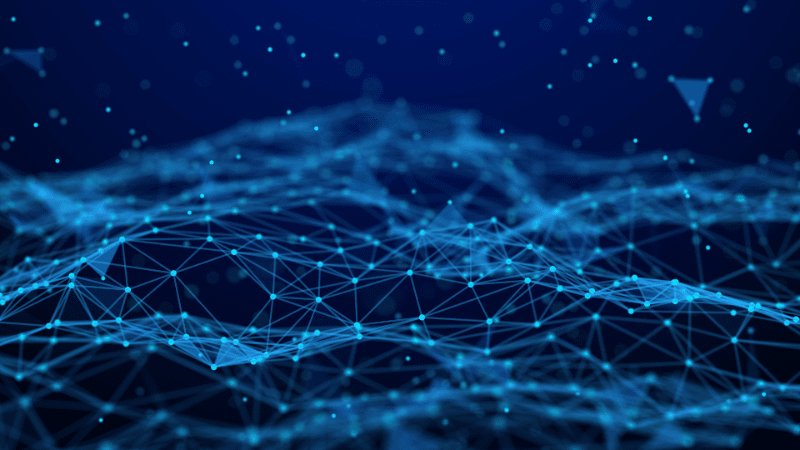 Linien, die aufeinander treffen und Vernetzung und Digitalisierung darstellen