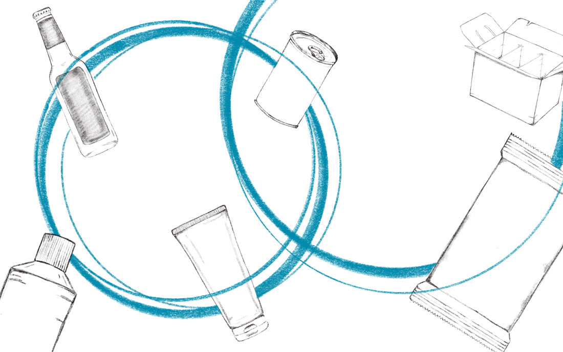 Unterschiedliche Grafiken von Verpackungen