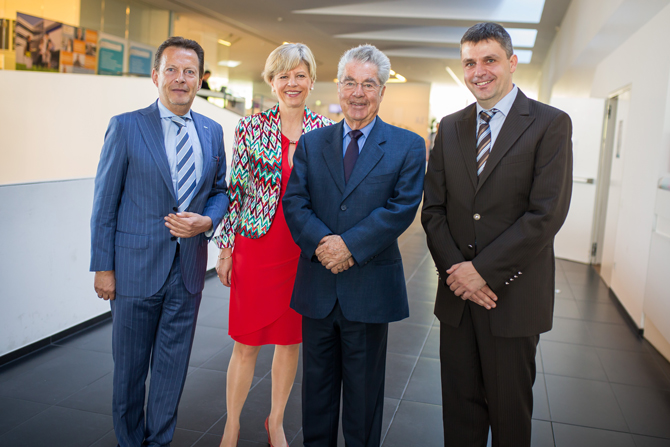 Gruppenfoto mit Wilhelm Behensky, Barbara Bittner, Heinz Fischer, Martin Langer