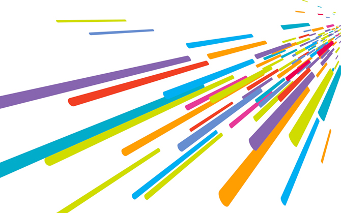 Bunte Linien auf weißem Grund